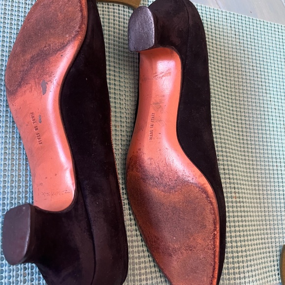 Ferragamo suede vintage black pumps  size 34 European - Picture 2 of 7